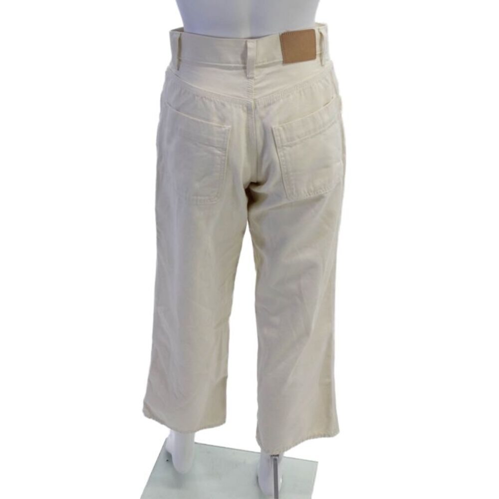 6397 Unisex Cropped Chino Pants Beige 100% Cotton Size 24 - Picture 3 of 5